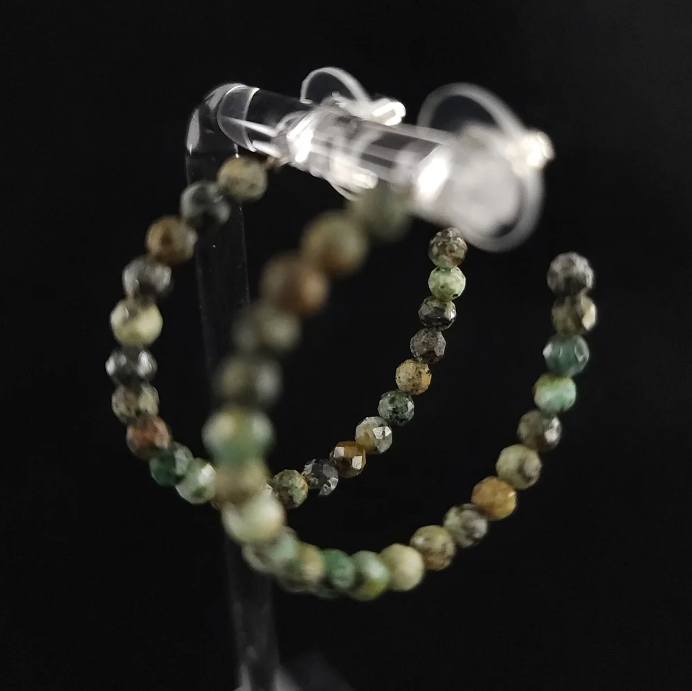 Genuine jasper hoop earrings - sterling silver - artisan hoops - green jasper - Picture 7 of 15